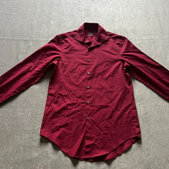Van Heusen Long Sleeve Dress Shirt Men Red 14/14.5 32/33 S Slim Fit Flex Collar - Picture 1 of 7